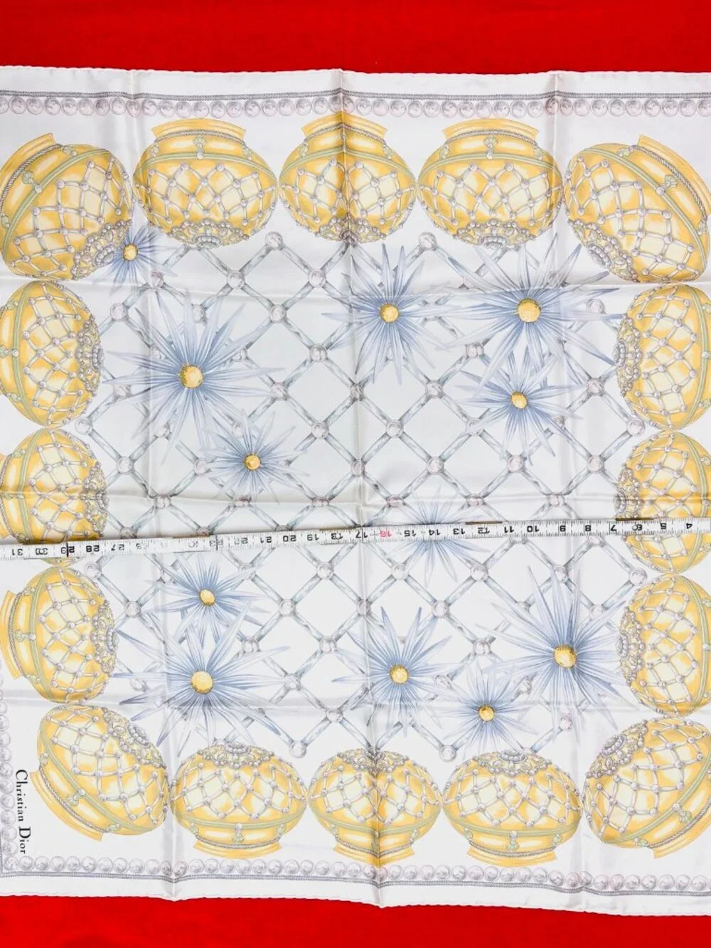 Beautiful Christian Dior 100% Silk Satin Scarf  34